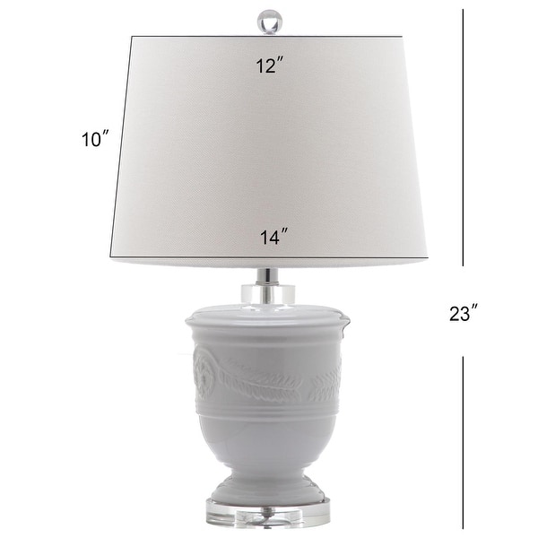 SAFAVIEH Lighting 24-inch Shoal White Table Lamp (Set of 2) - 14"x14"x23"