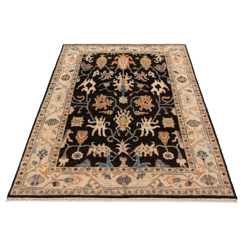 ECARPETGALLERY Hand-knotted Jules Serapi Black Wool Rug - 5'11 x 8'10