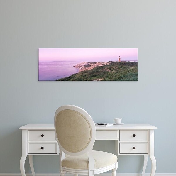 Easy Art Prints Panoramic Images's 'Lighthouse, Gay Head, Marthas Vineyard, Massachusetts, USA' Premium Canvas Art