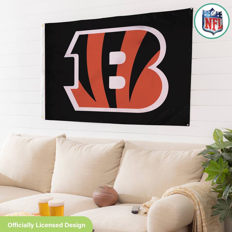 Cincinnati Bengals Single Sided Flag w/ 2 Grommets, 3'x5'