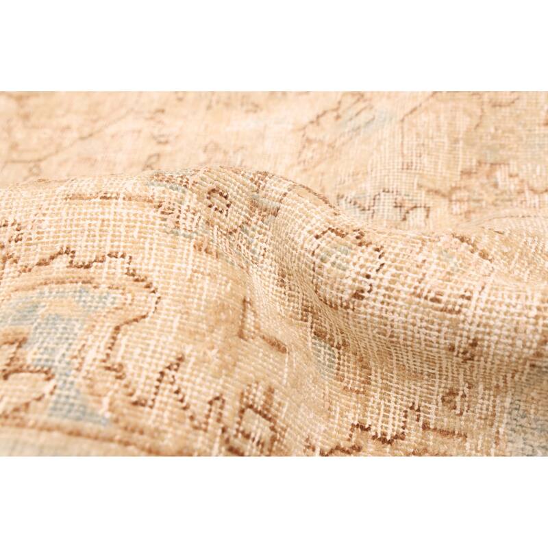 ECARPETGALLERY Hand-knotted Antalya Vintage Beige Wool Rug - 7'7 x 11'0