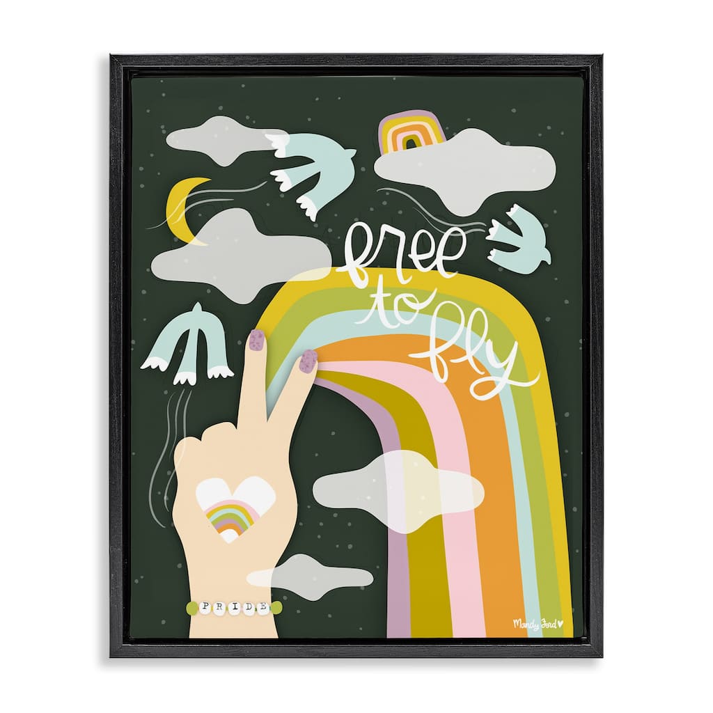 Stupell Boho Free To Fly Framed Floater Canvas Wall Art Design By Mandy Ford Art + Illustration