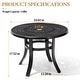 preview thumbnail 6 of 12, Outdoor Cast Aluminum Patio Side Table Round Table with Umbrella Hole - 24.02" Dia. x 17.52" H