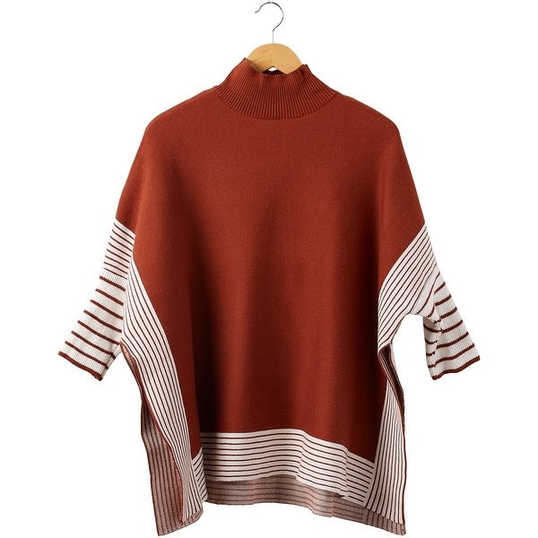 Tickled Pink Black Eddie Stripe Poncho. Opens flyout.
