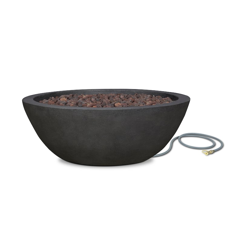 Riverside 36.5" Round Gas Fire Bowl in Shale by Real Flame