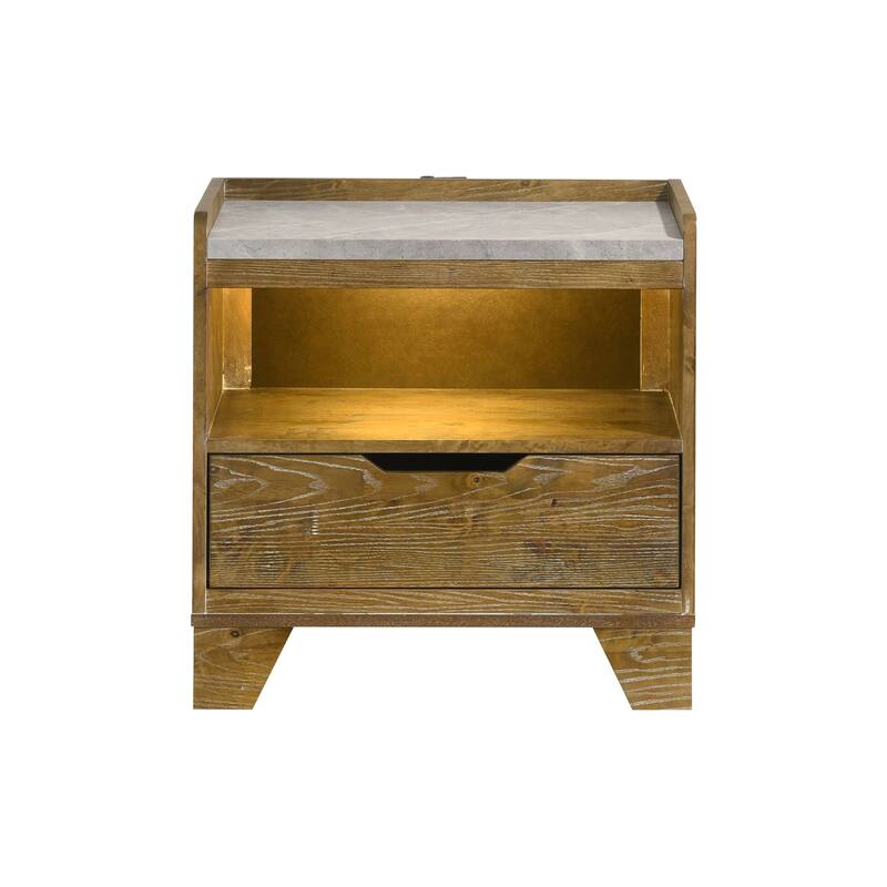 1-Drawer Nightstand with Integrated LED