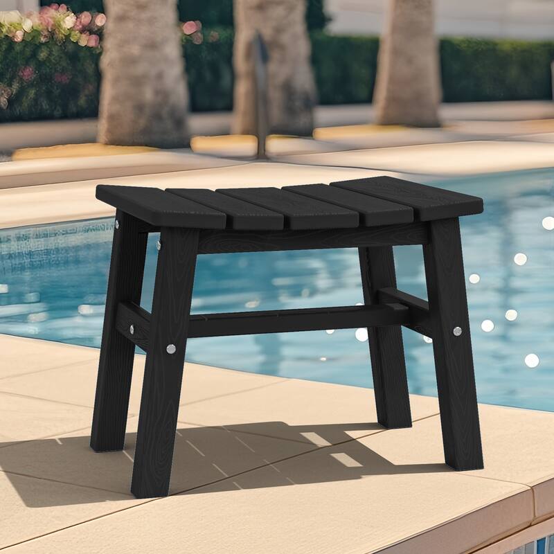 Outdoor Patio HDPE Ottoman Footstool, Extra Seat