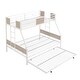 preview thumbnail 9 of 12, Twin over Full Metal Bunk Bed with Trundle 2-Side Ladder, White