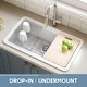 preview thumbnail 16 of 14, MorningGlow 33 in. Undermount/Drop-In Single Bowl White Fireclay Workstation Kitchen Sink with Accessories