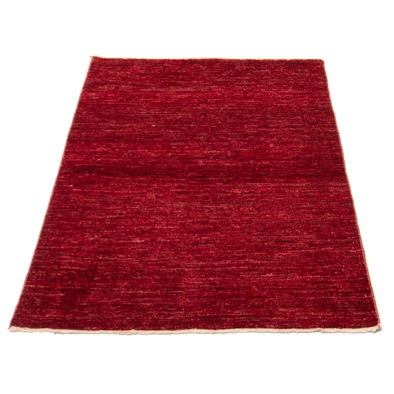ECARPETGALLERY Hand-knotted Finest Peshawar Ziegler Red Wool Rug - 3'10 x 4'10