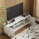 preview thumbnail 4 of 14, Farmhouse Entertainment Center with Metal Handles, TV Stand with Storage Cabinets
