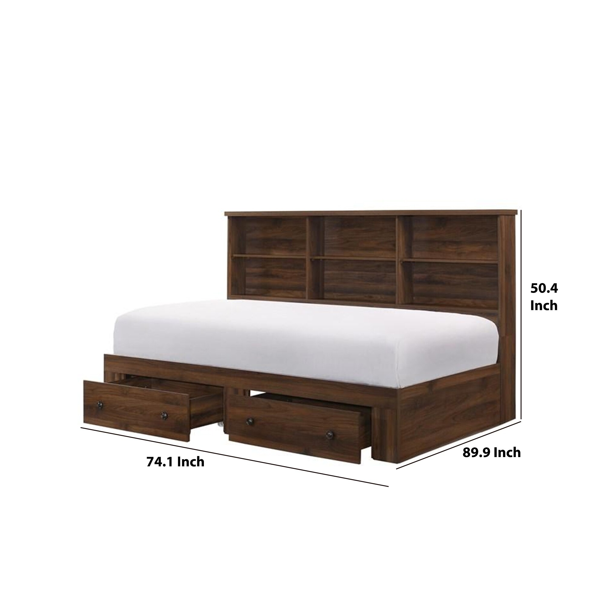 Rustic Style Wooden California King Size Bed With Panel Headboard Gray Today