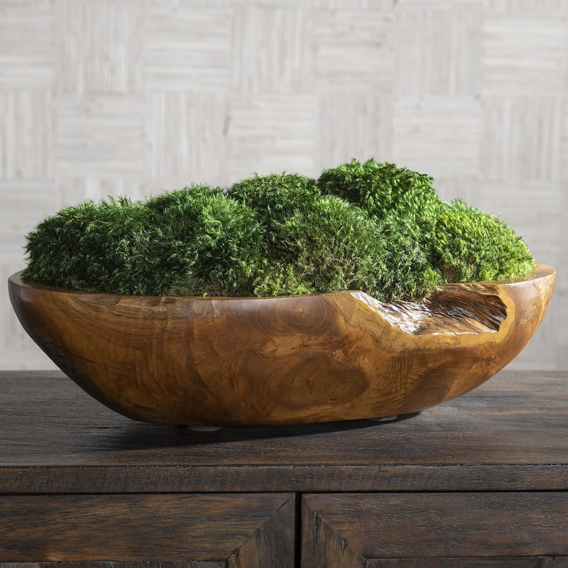 Uttermost 60180 Kinsale 7" Tall Teak Faux Flora Planter