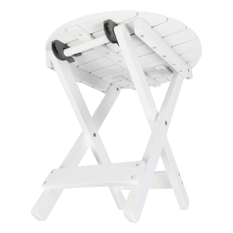 Aspen Assembled Round Acacia Outdoor Folding Side Table