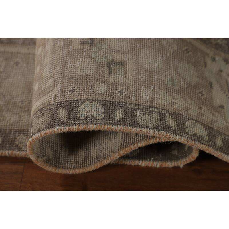 Distressed Tabriz Persian Antique Area Rug Hand-Knotted Wool Carpet - 6'5"x 9'9"