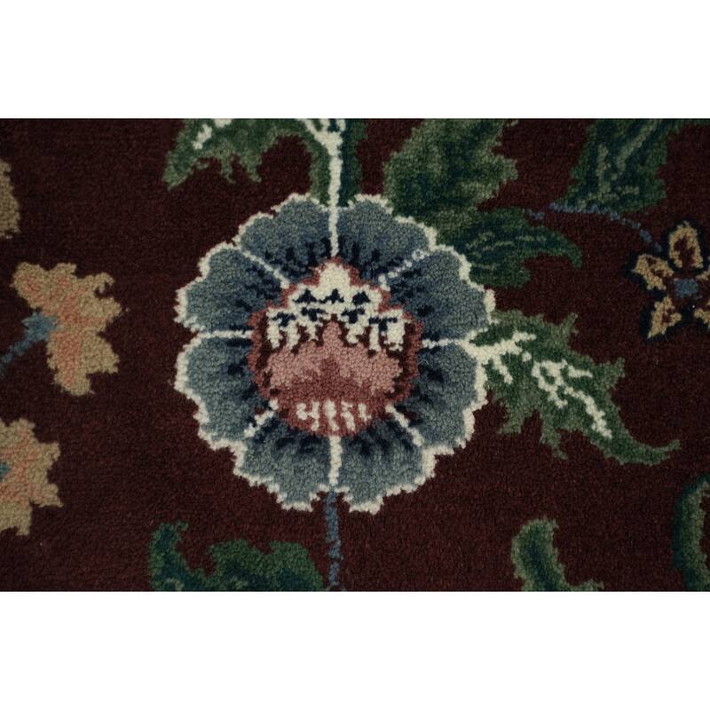 Hand Knotted Oriental 100% Wool Carpet Traditional All-Over Red Kashan Area Rug - 14' 1'' X 10' 2''