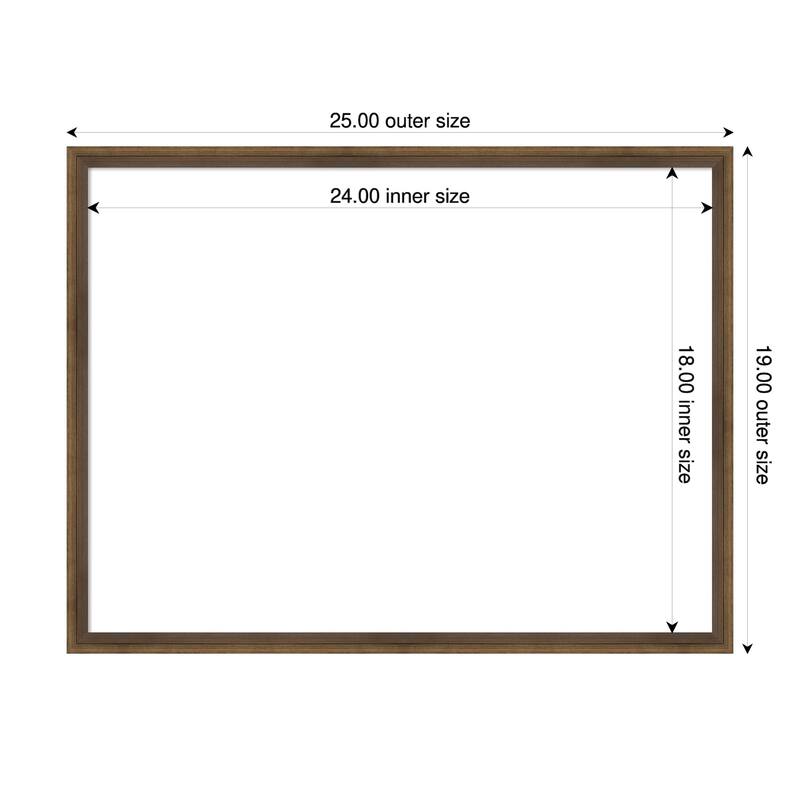 Amanti Art Lucie Black Framed Dry Erase Magnetic Board - 25 x 19 in - Lucie Light Bronze