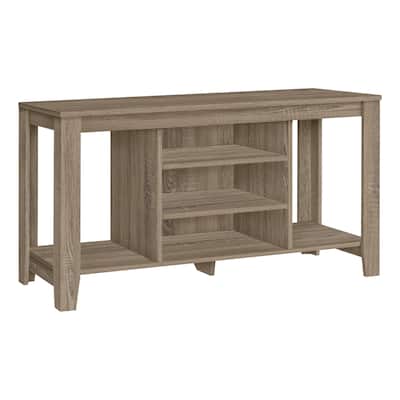 47.75" Contemporary TV Stand with Adjustable Shelves & Wire Management, Space-Saving Design