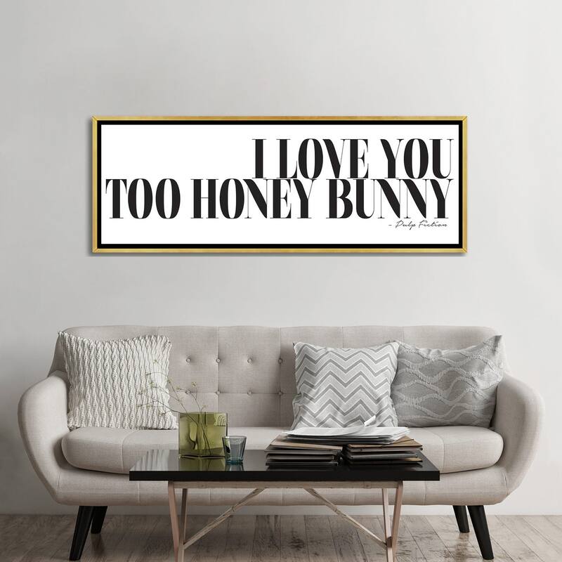iCanvas "I Love You Too Honey Bunny" by Honeymoon Hotel Framed Canvas Print