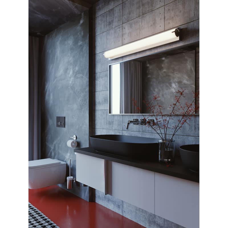 Axel 24" LED Vanity Light - 24.75"L x 4.13"Ext x 4.13"H - Satin Nickel