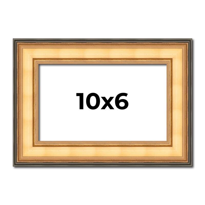 10x6 Frame Gold Plein Aire Solid Wood Picture Frame Width 2 Inches |