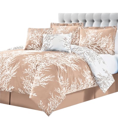 Elegant 6-Piece Reversible Foliage Comforter Set