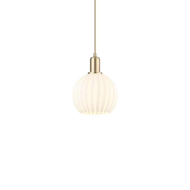 Innovations Lighting 716-1P-11-8 White Venetian Pendant White Venetian - Champagne Bronze / White Venetian
