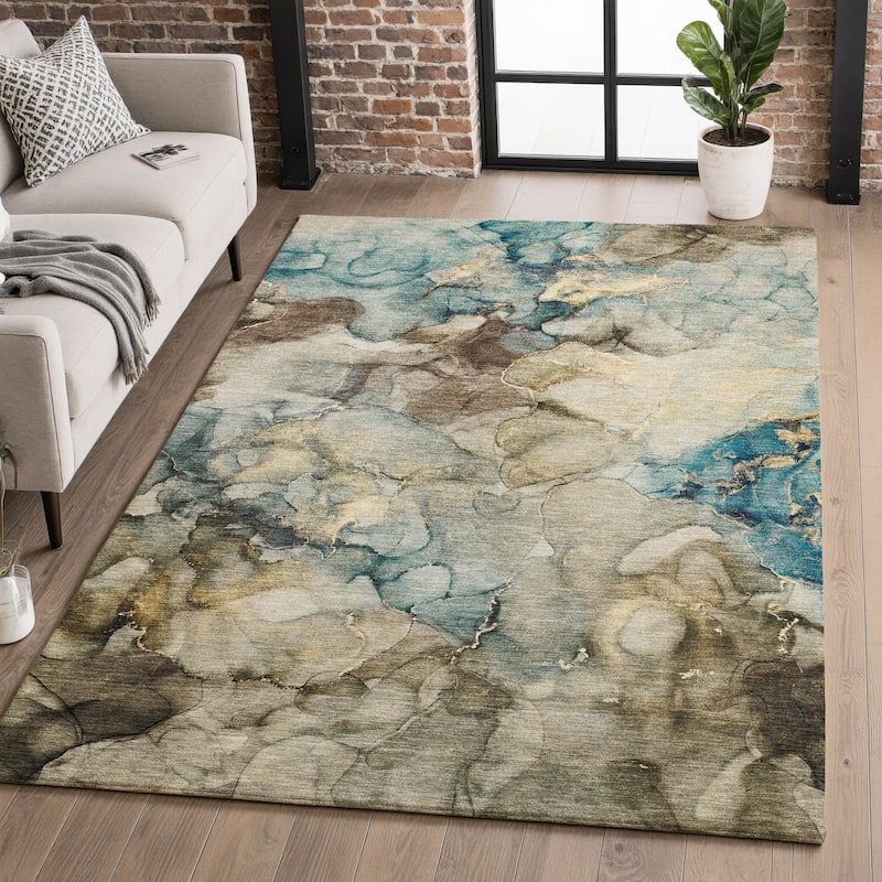 Premium Washable Super Soft Modern Chic Mayfield Rug - Brown - 8' x 10'