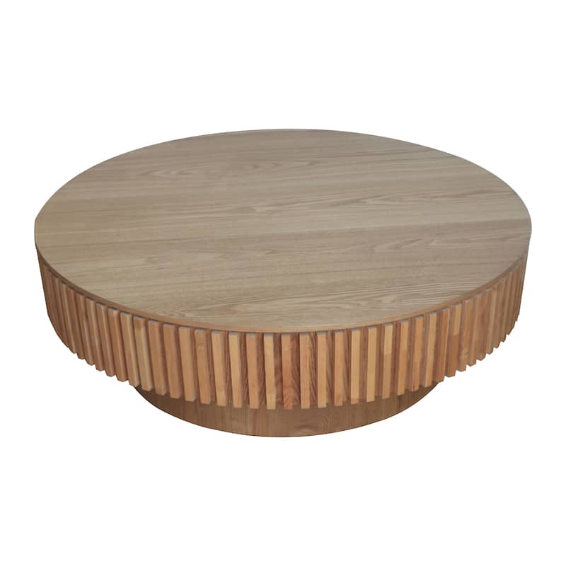 GDF Studio - Aveline 39.37 Inch Round Coffee Table with Storage