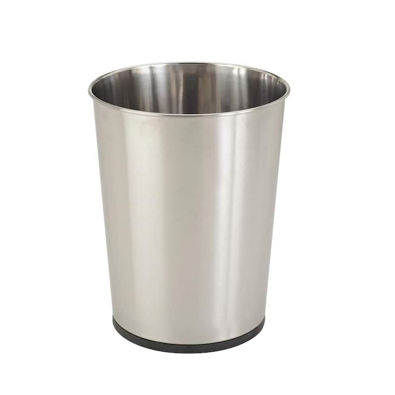Bath Bliss Silver Stainless Steel Trash Can - 7.7" x 9.6"
