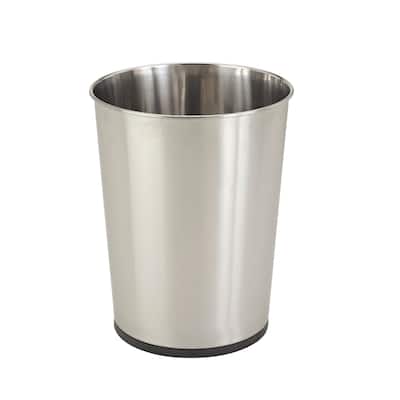 Bath Bliss Silver Stainless Steel Trash Can - 7.7" x 9.6"