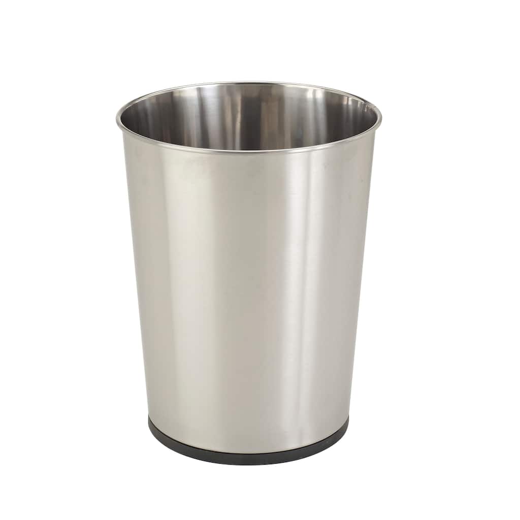Bath Bliss Silver Stainless Steel Trash Can - 7.7" x 9.6"