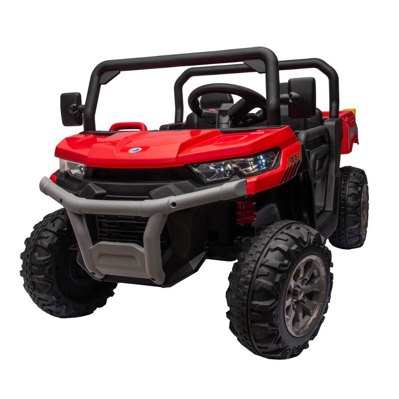 24V Kids Ride-On Dump Truck, Remote Control, Realistic Dump Bed, Two-Seater, Ages 3-8