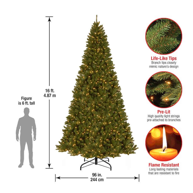 National Tree Company 16 ft. North Valley Spruce Tree with Clear Lights - 15 Foot