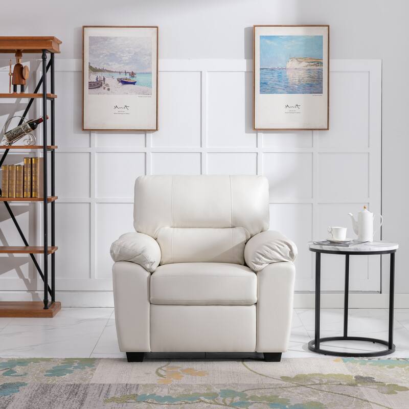 Morden Fort Upholstered Living Room Set, 2 Pieces - Faux Leather chair, Loveseat