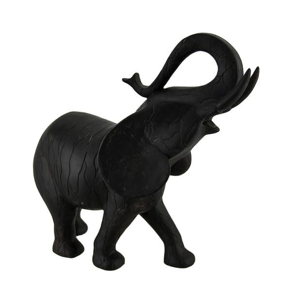 Shop Midnight Mammal Elegant Matte Black Elephant Statue 11 Inch