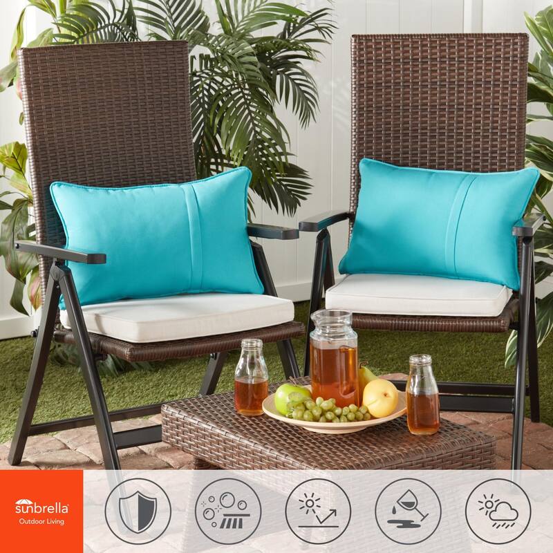 Sunbrella Indoor/ Outdoor 17-inch Square Corded Chair Pad (Set of 2)