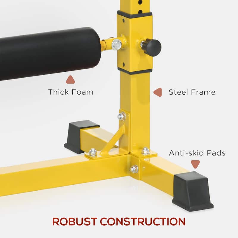 Adjustable Single-Leg Squat Stand with Foam Ankle Rollers Steel Frame Anti-Skid Pads Home Gym Equipment for Pushups