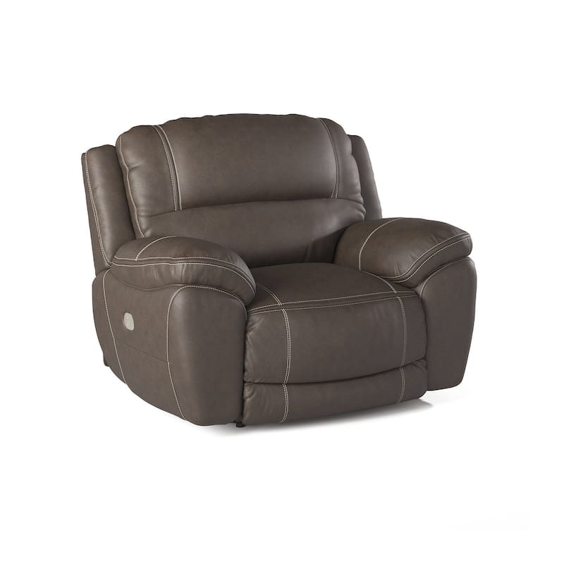 Signature Design by Ashley Dunleith Brown Leather Power Zero Wall Recliner