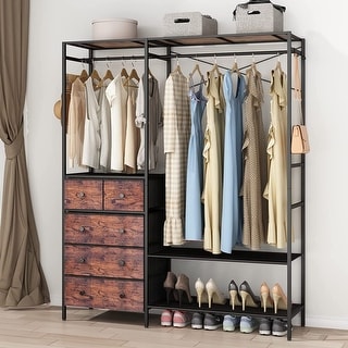 Auromie Clothing Rack with 5 Fabric Drawers
