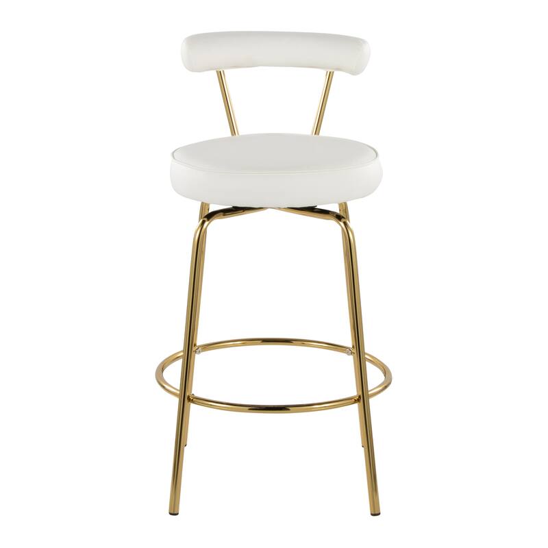 Silver Orchid Caines 26" Fixed-Height Gold Counter Stool (Set of 2)