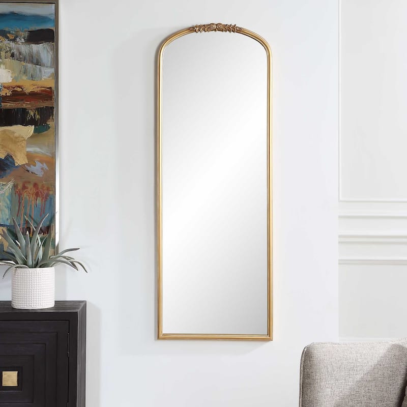 Silver Orchid Antique Gold Wood and Iron Arch Mirror