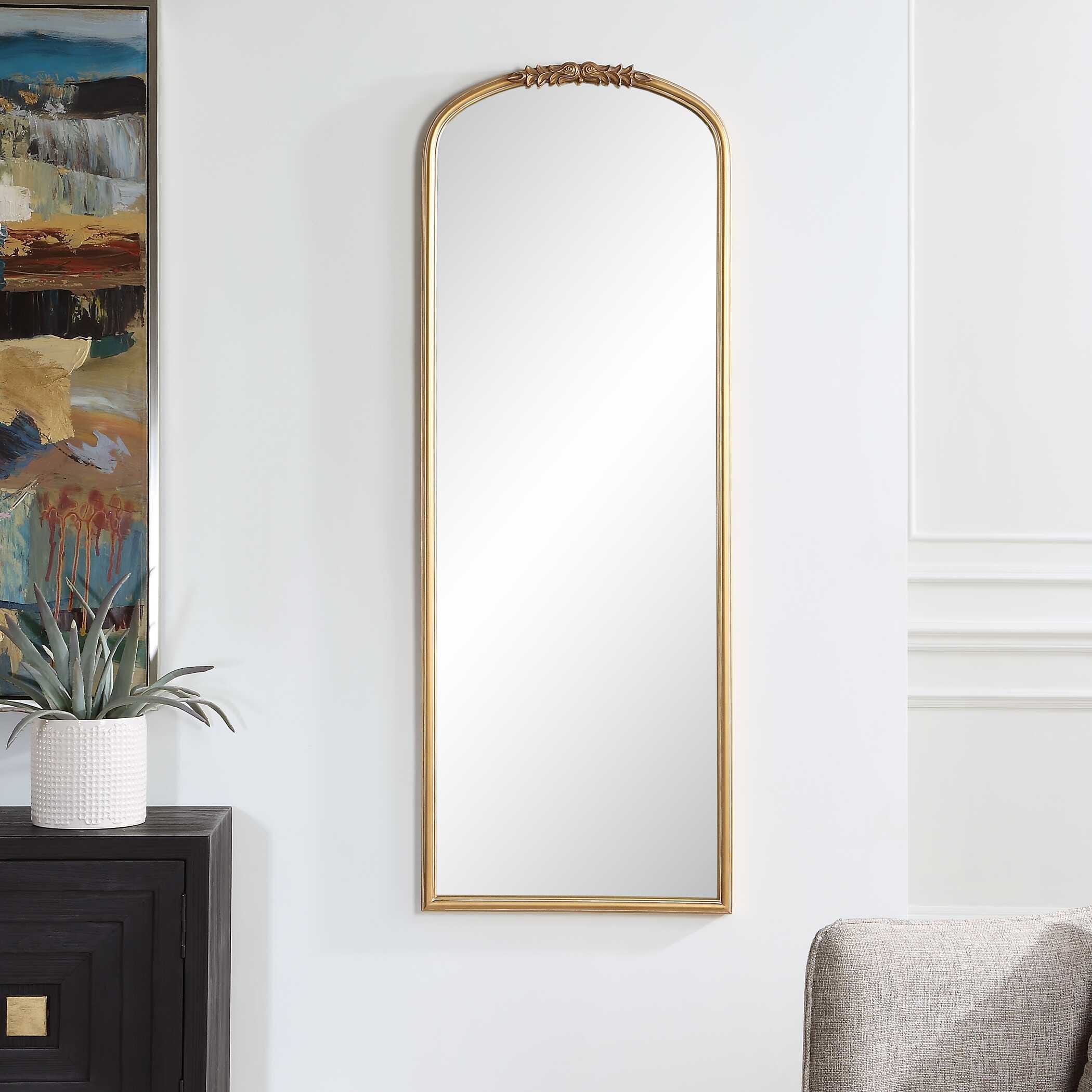Silver Orchid Antique Gold Wood and Iron Arch Mirror