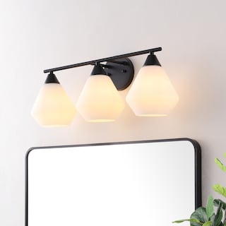 SAFAVIEH Lighting Amani 3 Light 24-inch Wall Sconce - Black/White - 24"W x 9"D x 10"H