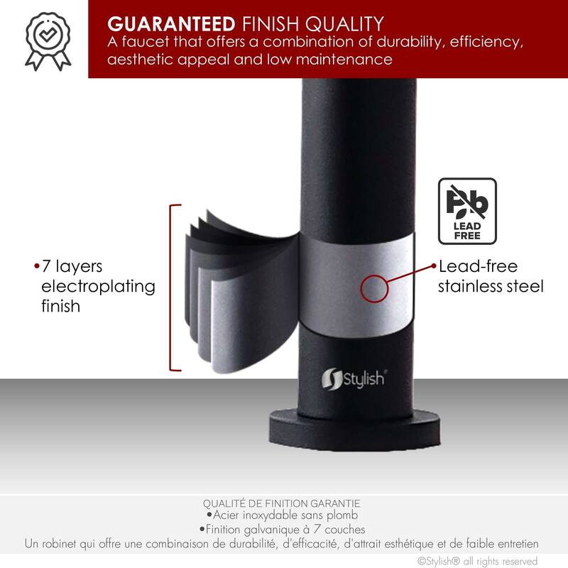 Single Handle Pull-Down Sprayer Kitchen Faucet K-141 - Height: 17.25" Spout H: 9" Spout R: 9"