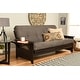 preview thumbnail 20 of 65, Copper Grove Dixie Espresso Full-size Futon Set with Bonded Leather Innerspring Mattress Suede Gray