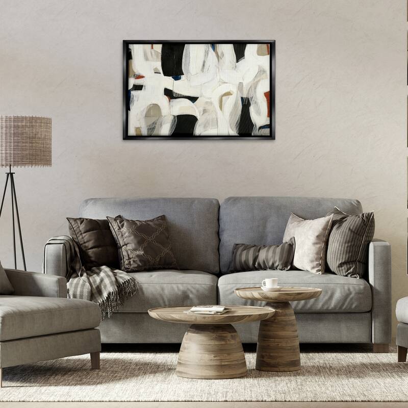 Stupell Dynamic Earthy Shapes Framed Floater Canvas Wall Art Design By Kippi Leonard