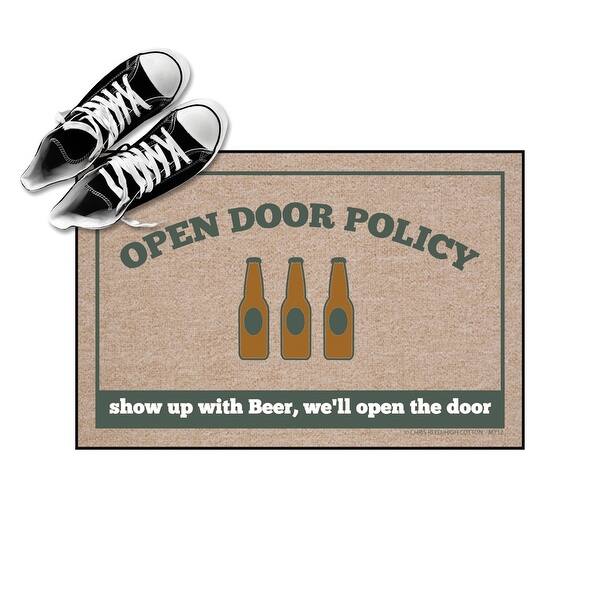 High Cotton Welcome Doormats Open Door Policy Show Up With Beer Overstock 17483220