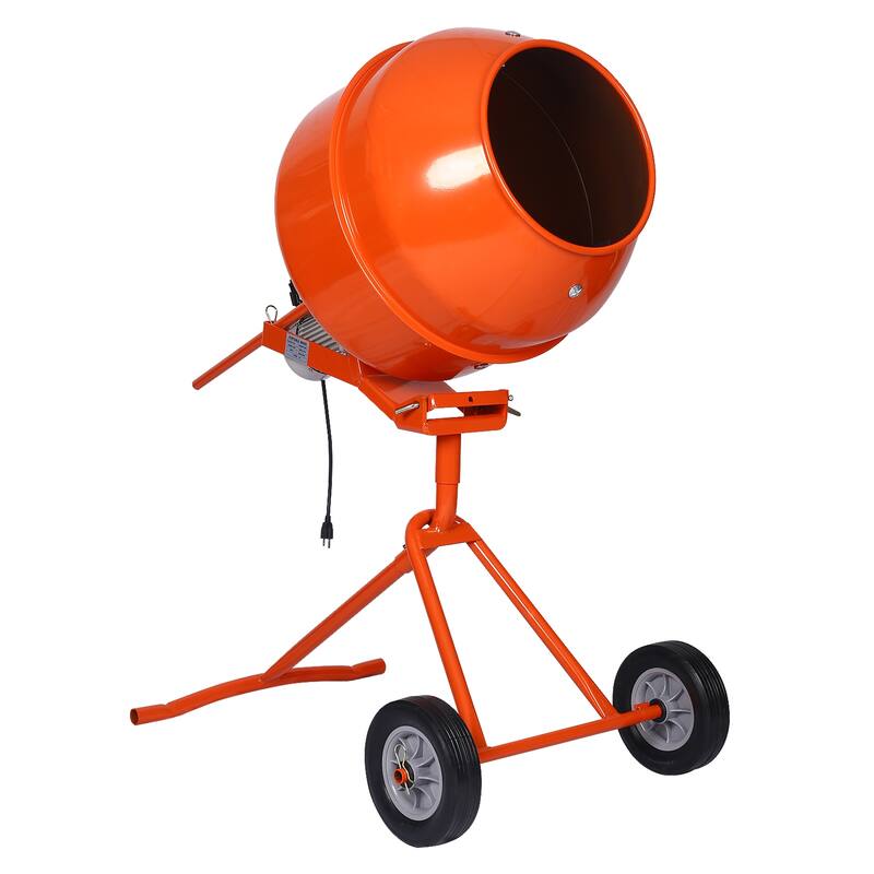 5.0 cu. ft. Portable Concrete Mixer,electric cement mixer, ETL certificated copper motor - Orange