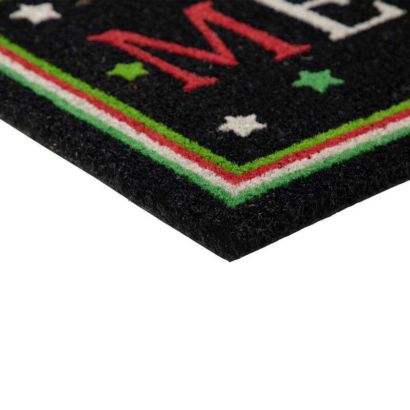 Black Coir "Merry" Christmas Doormat 18" X 30"